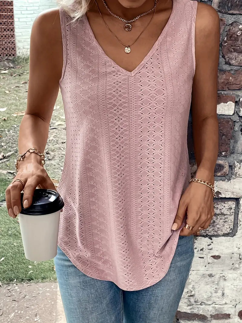 Sfrcord® Eyelet Solid Tank Top