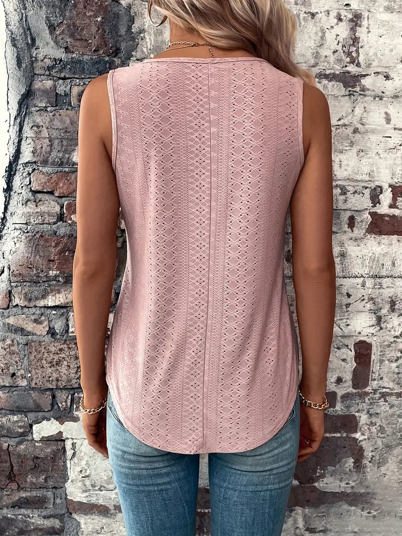 Sfrcord® Eyelet Solid Tank Top